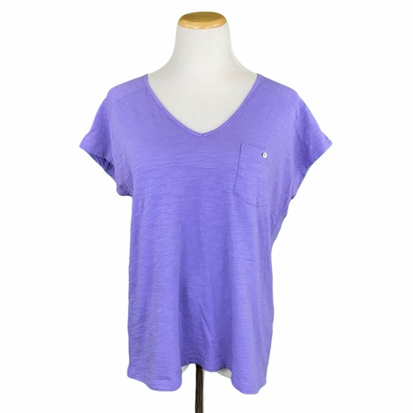 J. Jill Purple Easy V-Neck Tee